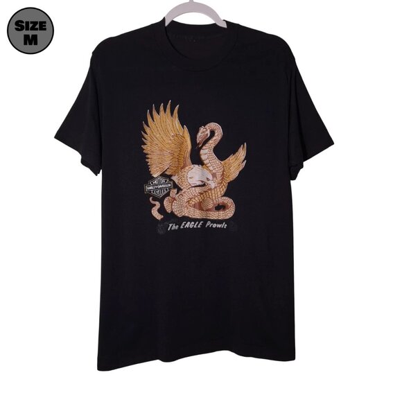 VINTAGE Harley-Davidson Motorcycles The EAGLE Prowls USED Shirt (DISTRESSED) - Picture 1 of 8
